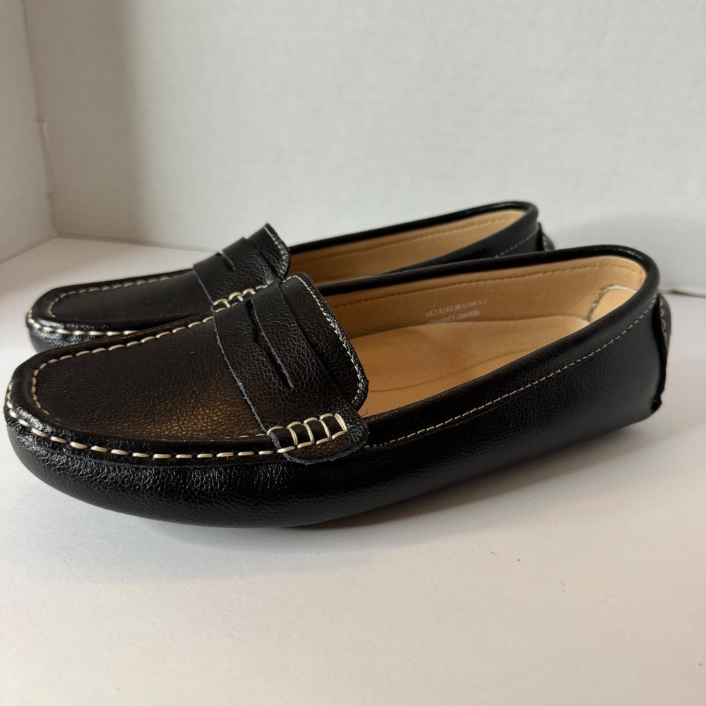 Artisure Womens Driving Loafers Black Pebbled Penny Loafers Size 7.5‎ US EU 38.5